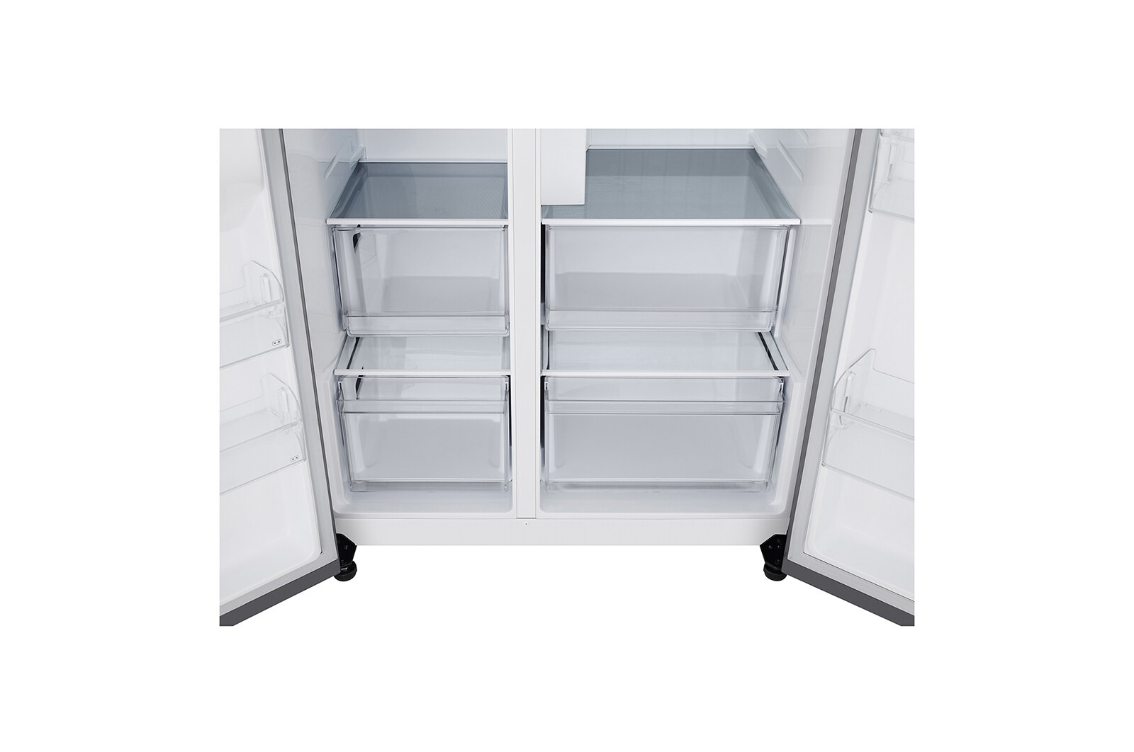 LG 638L Side by Side (Prime Silver), Energiklasse E, Vand-/isdispenser med vandtilkobling, Smart Diagnosis™, GSLC40PYPE