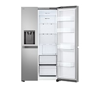 LG 638L Side by Side (Prime Silver), Energiklasse E, Vand-/isdispenser med vandtilkobling, Smart Diagnosis™, GSLC40PYPE