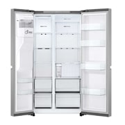 LG 641L Side by Side (Prime Silver), Energiklasse E, Vand-/isdispenser uden vandtilkobling, Smart Diagnosis™, GSLC41PYPE