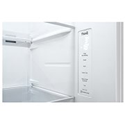 LG 635L Side by Side (Hvid), Is og vand dispenser, Energiklasse E, Vand-/isdispenser uden vandtilkobling, Smart Diagnosis™ med Wi-Fi, GSLV71SWTE