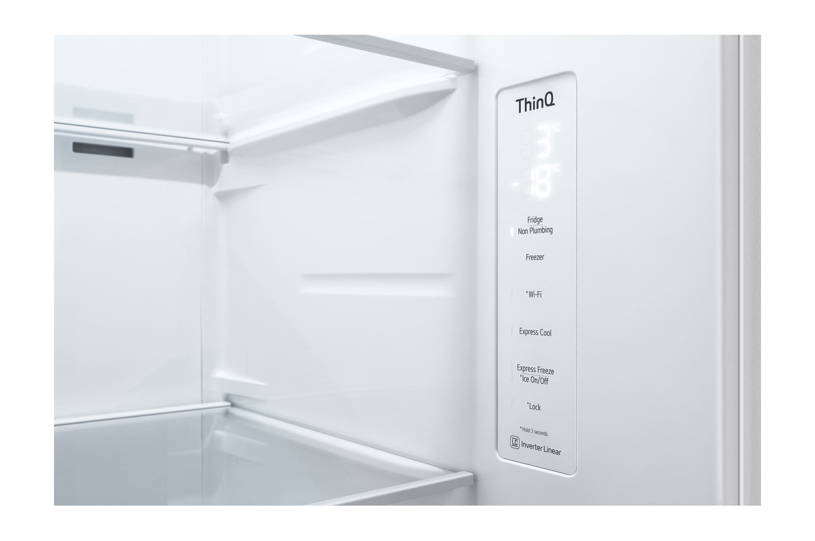 LG 635L Side by Side (Hvid), Is og vand dispenser, Energiklasse E, Vand-/isdispenser uden vandtilkobling, Smart Diagnosis™ med Wi-Fi, GSLV71SWTE