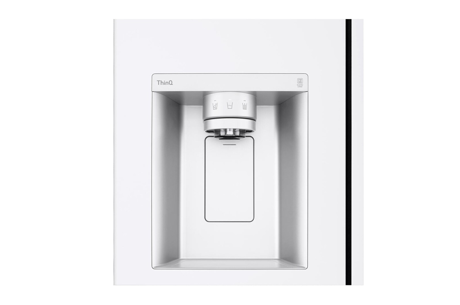 LG 635L Side by Side (Hvid), Is og vand dispenser, Energiklasse E, Vand-/isdispenser uden vandtilkobling, Smart Diagnosis™ med Wi-Fi, GSLV71SWTE