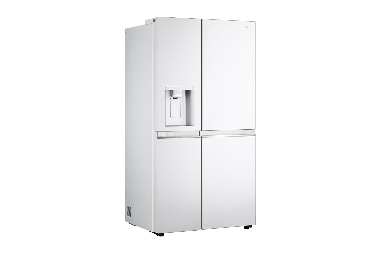 LG 635L Side by Side (Hvid), Is og vand dispenser, Energiklasse E, Vand-/isdispenser uden vandtilkobling, Smart Diagnosis™ med Wi-Fi, GSLV71SWTE