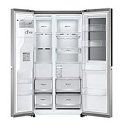 LG 635L InstaView Door in Door™ Side by Side (Metal Sorbet), Energiklasse F, Vand-/isdispenser uden vandtilkobling, Smart Diagnosis™ med Wi-Fi, GSXV91MBAF