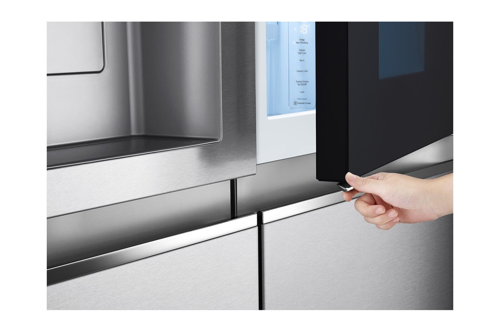 LG 635L InstaView Door in Door™ Side by Side (Metal Sorbet), Energiklasse F, Vand-/isdispenser uden vandtilkobling, Smart Diagnosis™ med Wi-Fi, GSXV91MBAF