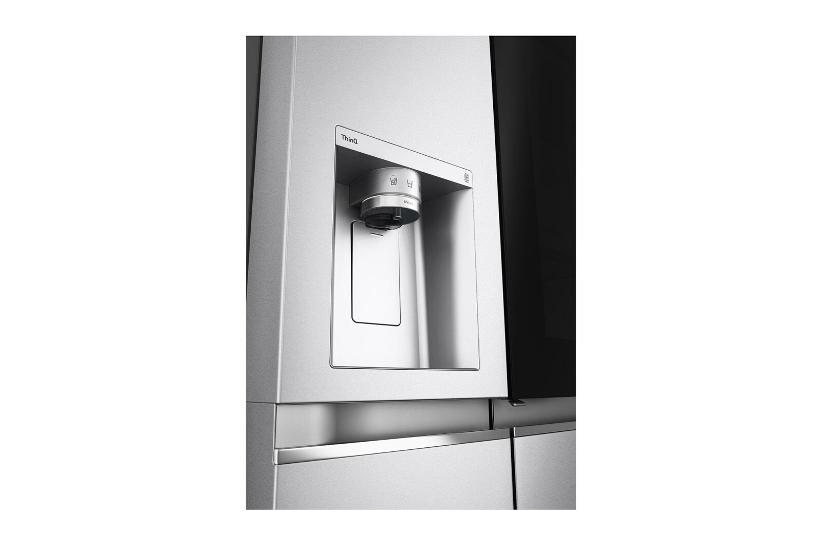 LG 635L InstaView Door in Door™ Side by Side (Metal Sorbet), Energiklasse F, Vand-/isdispenser uden vandtilkobling, Smart Diagnosis™ med Wi-Fi, GSXV91MBAF