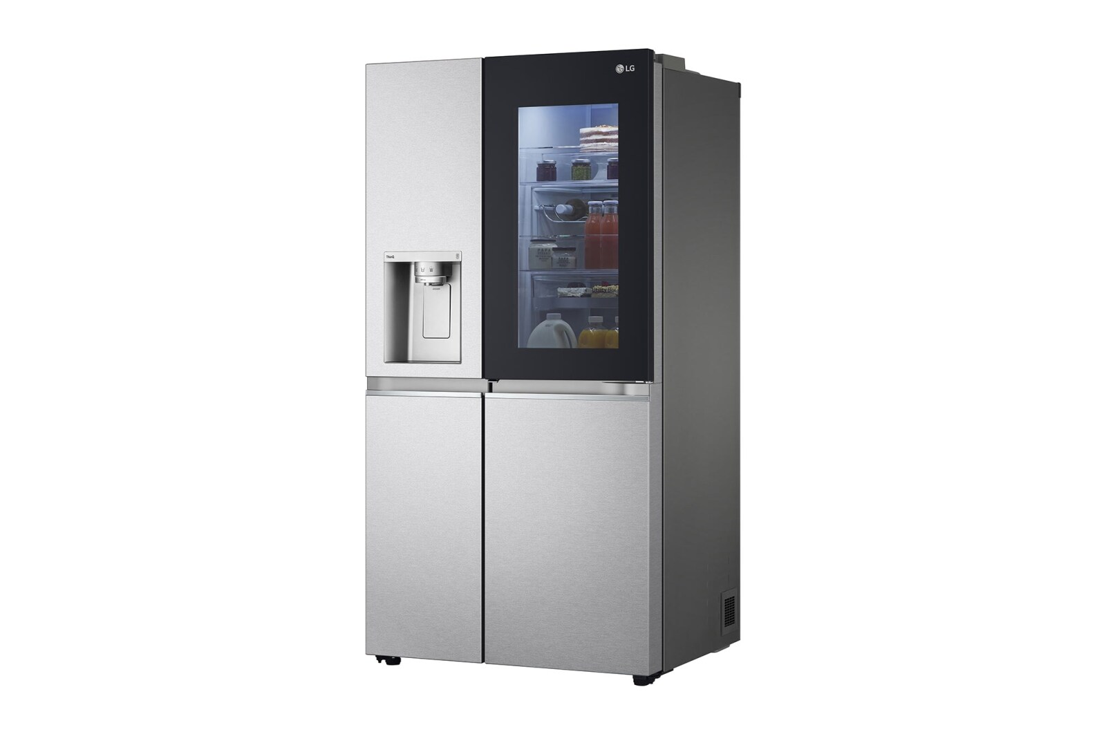 LG 635L InstaView Door in Door™ Side by Side (Metal Sorbet), Energiklasse F, Vand-/isdispenser uden vandtilkobling, Smart Diagnosis™ med Wi-Fi, GSXV91MBAF