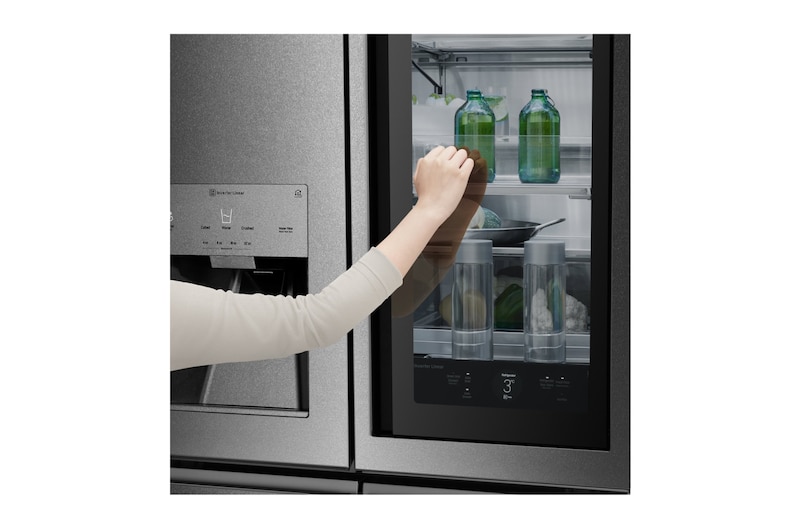 LG SIGNATURE - 643L InstaView Door™ in Door French Door (Noble Steel) Energy Class F, Vand-/isdispenser med vandtilkobling og Smart Diagnosis™ med Wi-Fi