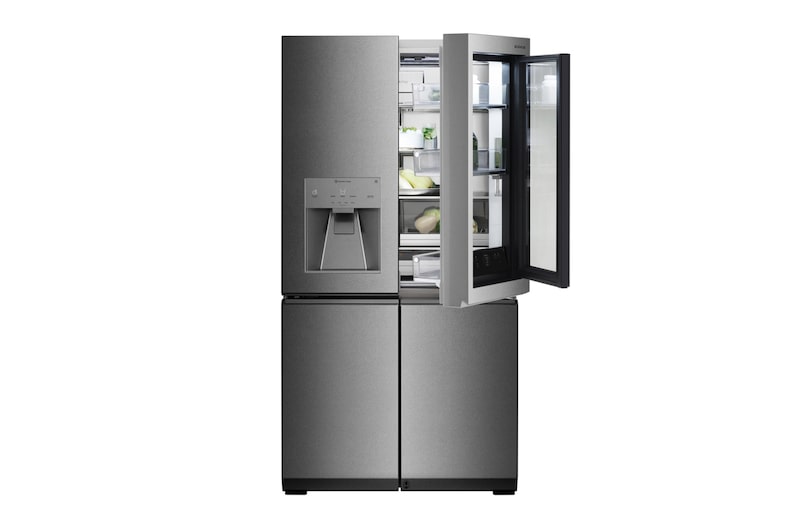 LG SIGNATURE - 643L InstaView Door™ in Door French Door (Noble Steel) Energy Class F, Vand-/isdispenser med vandtilkobling og Smart Diagnosis™ med Wi-Fi