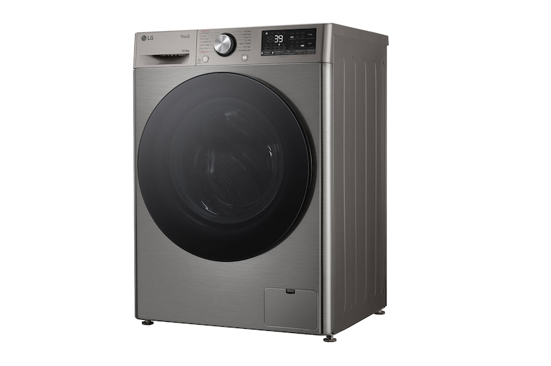 LG 10 kg / 6 kg Kombineret vaskemaskine/tørretumbler(Platinum Silver) - Steam, Energiklasse A/D, TurboWash™360, AI DD™, Smart Diagnosis™ med Wi-Fi, CV94V7S2QN