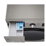 LG 10 kg / 6 kg Kombineret vaskemaskine/tørretumbler(Platinum Silver) - Steam, Energiklasse A/D, TurboWash™360, AI DD™, Smart Diagnosis™ med Wi-Fi, CV94V7S2QN