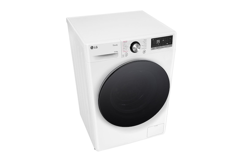 LG 10 kg / 6 kg Kombineret vaskemaskine/tørretumbler(Hvid) - Steam, Energiklasse A/D, TurboWash™360, AI DD™, Smart Diagnosis™ med Wi-Fi, CV94V7S2WN