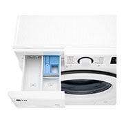 LG Slim 8 kg / 5 kg Kombineret vaskemaskine/tørretumbler(Hvid) - Steam, Energiklasse E, AI DD™, Smart Diagnosis™, 47,5 cm dyb, F2DV707S2W1