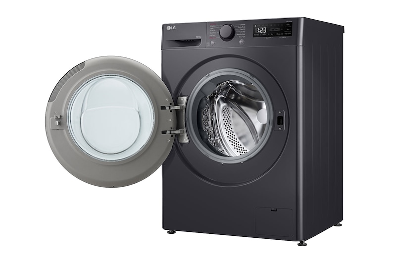LG 10 kg / 6 kg Kombineret vaskemaskine/tørretumbler(Middle Black) - Steam, Energiklasse A/D, AI DD™, Smart Diagnosis™, F4Y5RRPYJ