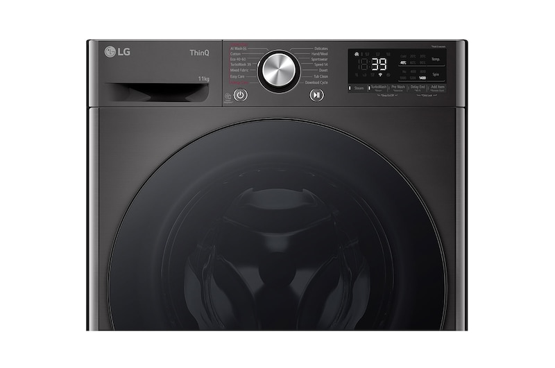 LG 11 kg Vaskemaskin(Sort) - Steam, Energiklasse A, TurboWash360™, AI DD™, Smart Diagnosis™ med Wi-Fi, FV94ENS2QN