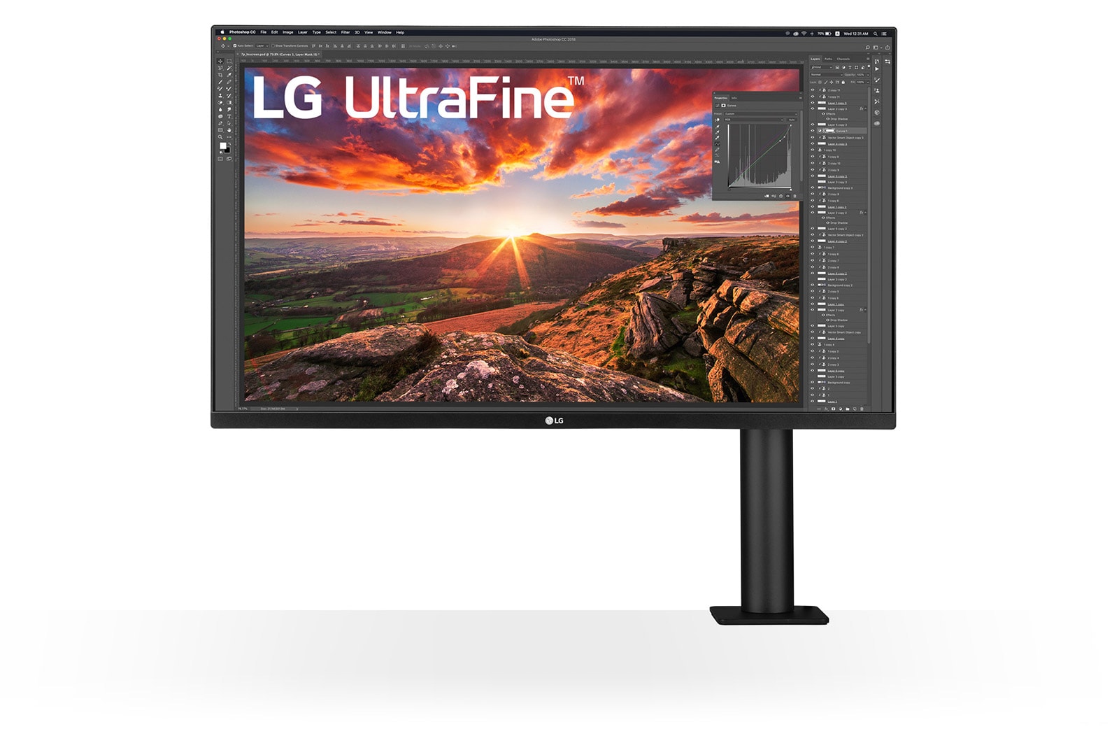 LG 31,5'' UHD 4K Ergo IPS-skærm med USB Type-C™, 32UN880-B