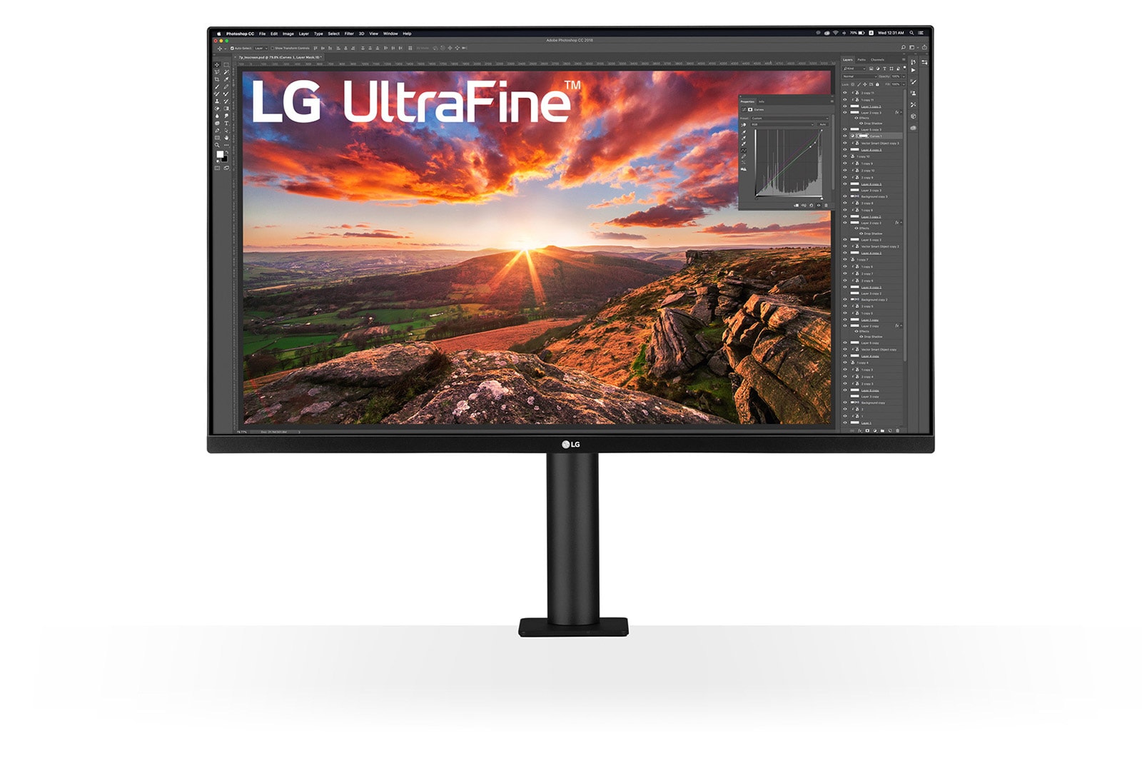 LG 31,5'' UHD 4K Ergo IPS-skærm med USB Type-C™, 32UN880-B