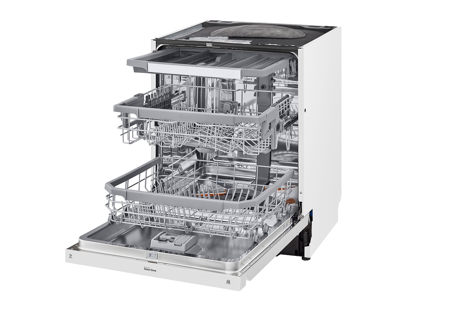 LG QuadWash™ Oppvaskemaskine (Hvid) Energiklasse D, Auto Open Dry-funktion og Smart Diagnosis™ med Wi-Fi, DU325FW