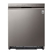 Visning forfra af LG QuadWash™ Oppvaskemaskine (Platinum Silver), Energiklasse C, Auto Open Dry-funktion og Smart Diagnosis™ med Wi-Fi DU355FP