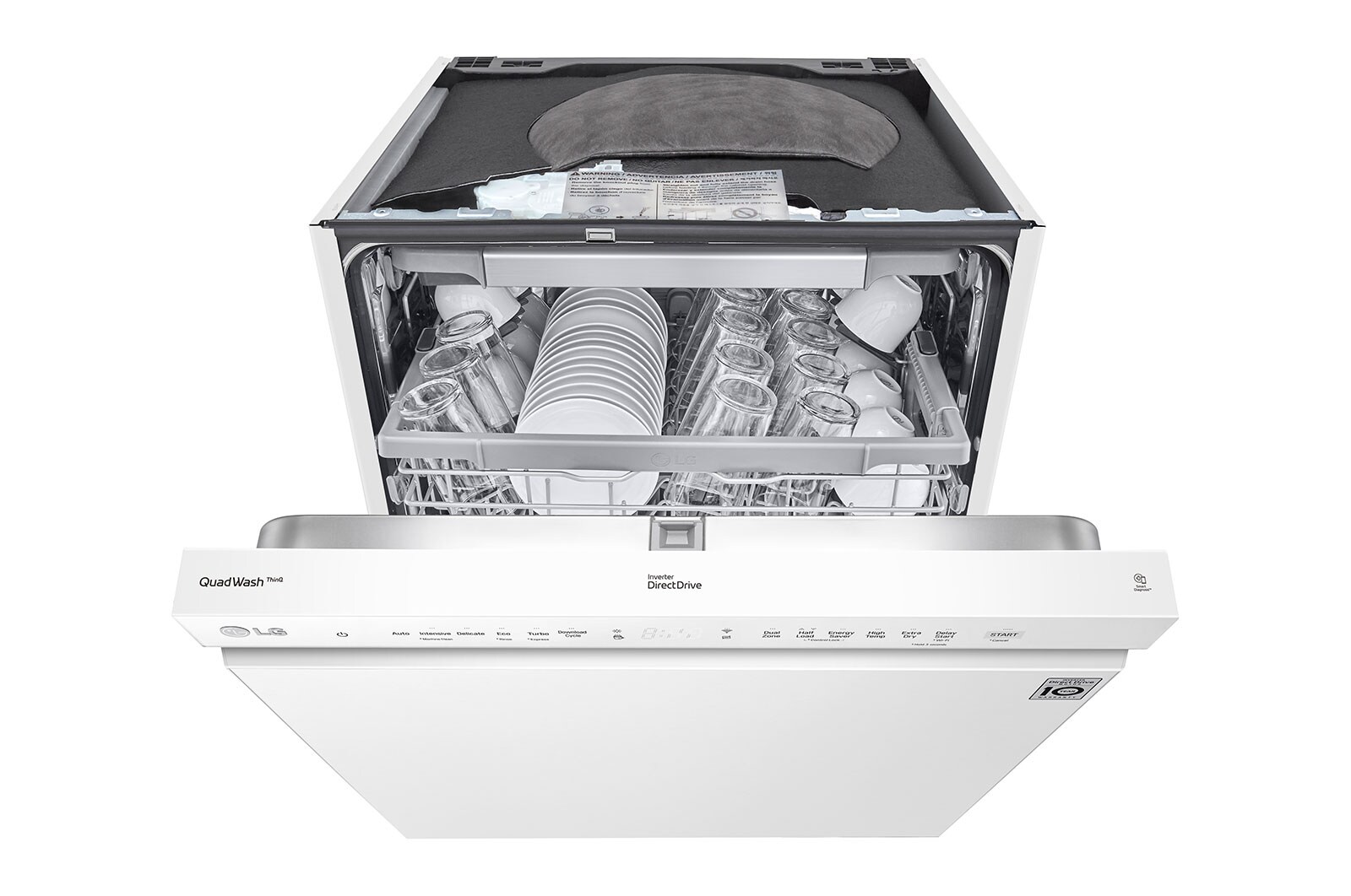 LG QuadWash™ Oppvaskemaskine (Hvid) Energiklasse C, Auto Open Dry-funktion og Smart Diagnosis™ med Wi-Fi, DU355FW