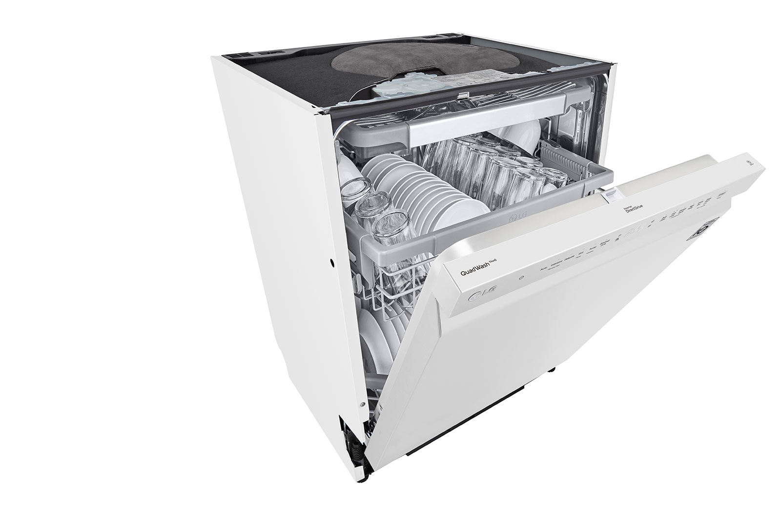 LG QuadWash™ Oppvaskemaskine (Hvid) Energiklasse C, Auto Open Dry-funktion og Smart Diagnosis™ med Wi-Fi, DU355FW