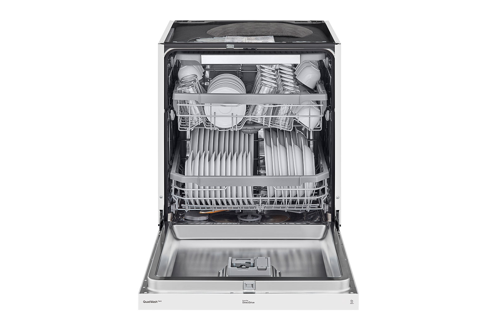 LG QuadWash™ Oppvaskemaskine (Hvid) Energiklasse C, Auto Open Dry-funktion og Smart Diagnosis™ med Wi-Fi, DU355FW