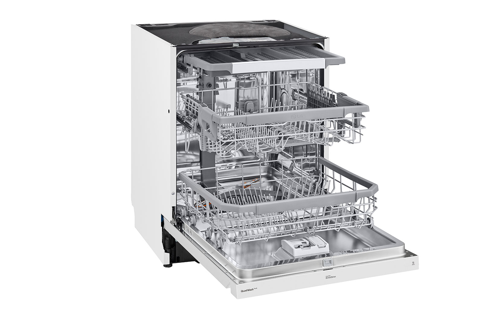 LG QuadWash™ Oppvaskemaskine (Hvid) Energiklasse C, Auto Open Dry-funktion og Smart Diagnosis™ med Wi-Fi, DU355FW