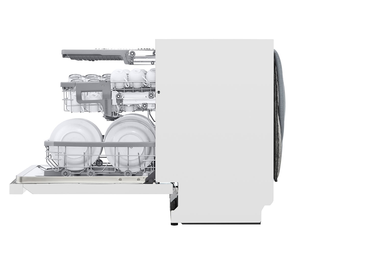 LG QuadWash™ Oppvaskemaskine (Hvid) Energiklasse C, Auto Open Dry-funktion og Smart Diagnosis™ med Wi-Fi, DU355FW