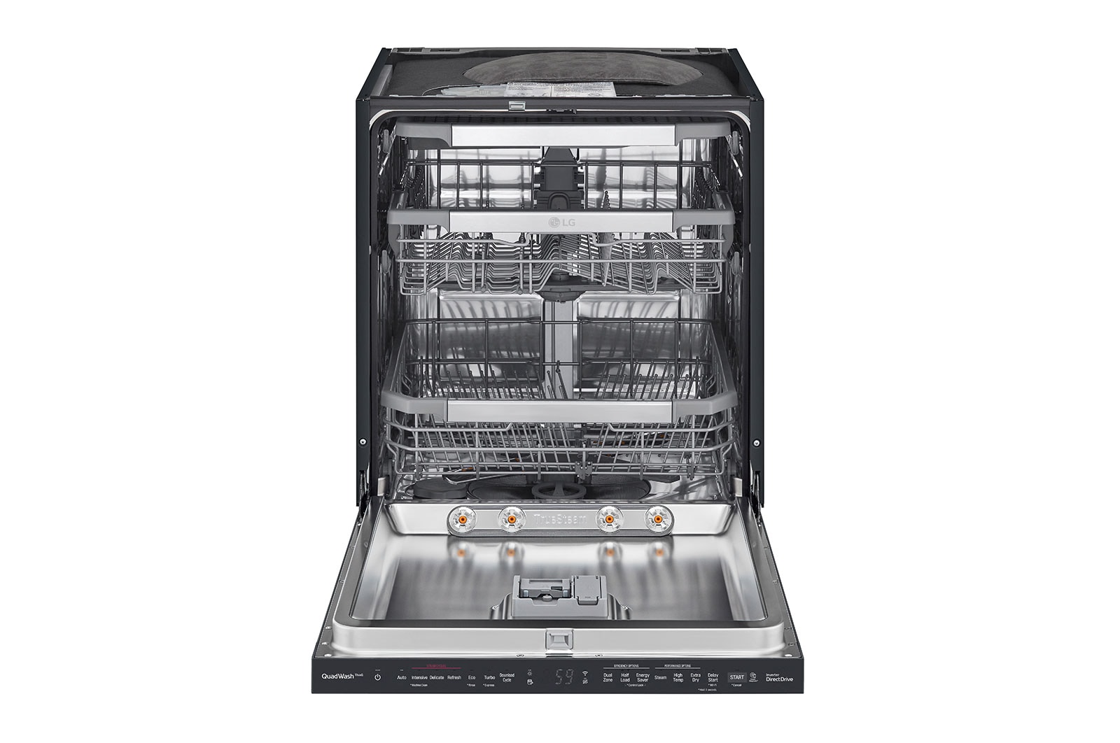 LG QuadWash™ Steam-opvaskemaskine (Matte Black Stainless Steel), Energiklasse C, Auto Open Dry-funktion og Smart Diagnosis™ med Wi-Fi, SDU557HM