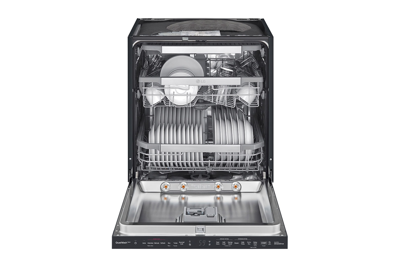 LG QuadWash™ Steam-opvaskemaskine (Matte Black Stainless Steel), Energiklasse C, Auto Open Dry-funktion og Smart Diagnosis™ med Wi-Fi, SDU557HM