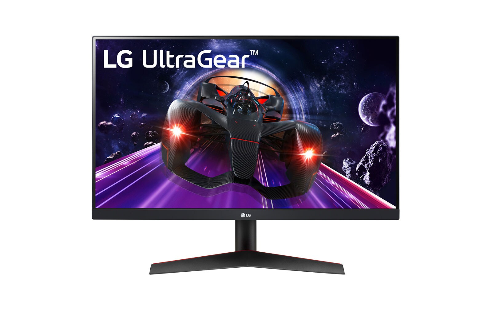 Visning forfra af 23,8” UltraGear™ Full HD IPS 1ms (GtG)-gaming-skærm 24GN60R-B