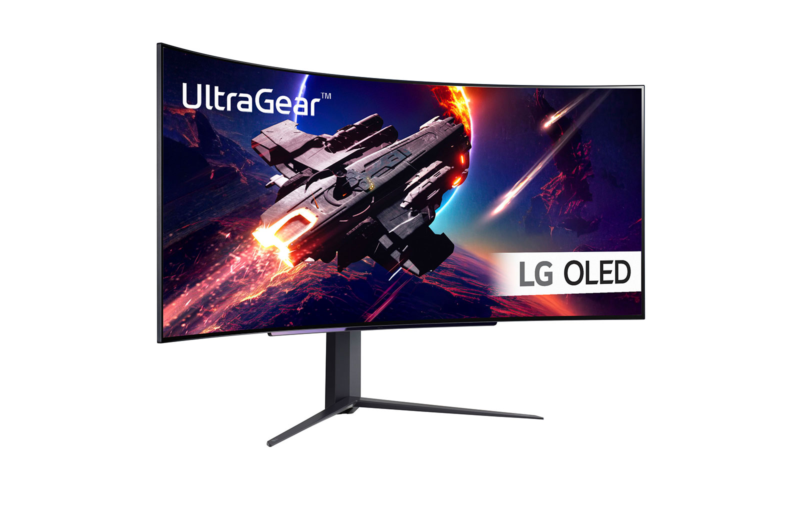 LG 45'' UltraGear™ OLED buet gamingskærm WQHD med 240 Hz opdateringshastighed og en reaktionstid på 0,03 ms (GtG), 45GR95QE-B