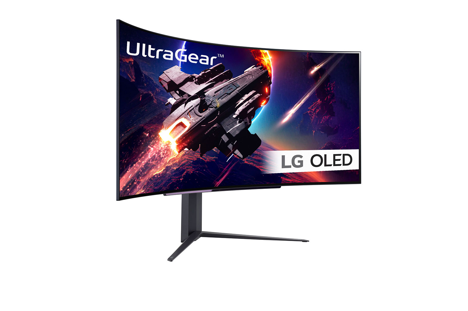 LG 45'' UltraGear™ OLED buet gamingskærm WQHD med 240 Hz opdateringshastighed og en reaktionstid på 0,03 ms (GtG), 45GR95QE-B