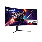 LG 45'' UltraGear™ OLED buet gamingskærm WQHD med 240 Hz opdateringshastighed og en reaktionstid på 0,03 ms (GtG), 45GR95QE-B