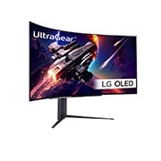 LG 45'' UltraGear™ OLED buet gamingskærm WQHD med 240 Hz opdateringshastighed og en reaktionstid på 0,03 ms (GtG), 45GR95QE-B