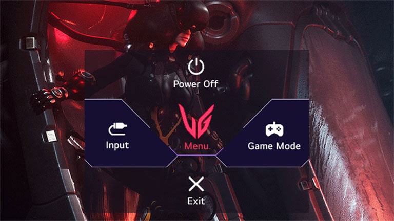 Billede af grafisk brugergrænseflade (GUI) på UltraGear-skærm.