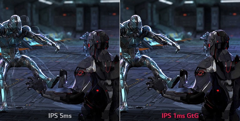 sammenligning af efterbilleder med IPS på 5 ms og IPS på 1 ms