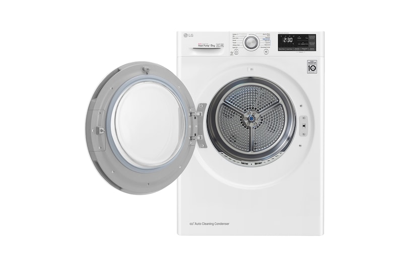 LG 8-kg DUAL Inverter Heat Pump™ -tørretumbler med ™ Eco Hybrid™ og Varmepumpe Teknologi, RC80U2AV3W