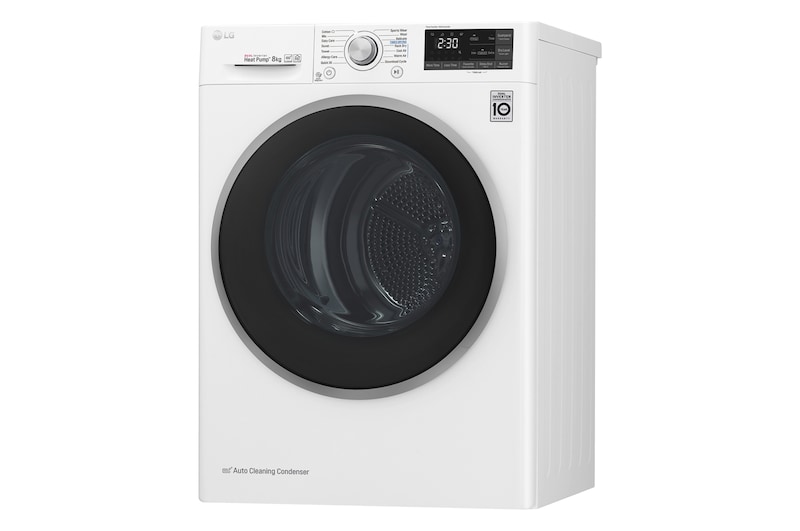 LG 8-kg DUAL Inverter Heat Pump™ -tørretumbler med ™ Eco Hybrid™ og Varmepumpe Teknologi, RC80U2AV3W