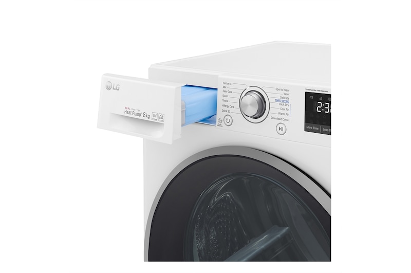 LG 8-kg DUAL Inverter Heat Pump™ -tørretumbler med ™ Eco Hybrid™ og Varmepumpe Teknologi, RC80U2AV3W