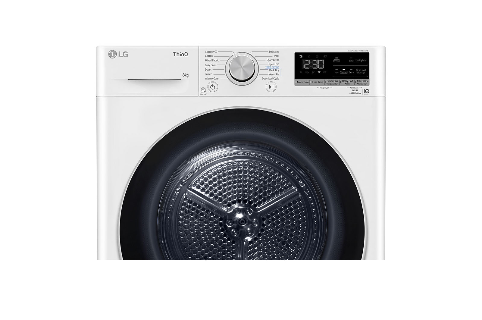 LG 8-kg DUAL Inverter Heat Pump™ -tørretumbler med Eco Hybrid™ og Varmepumpe Teknologi, RH80V9AV7N