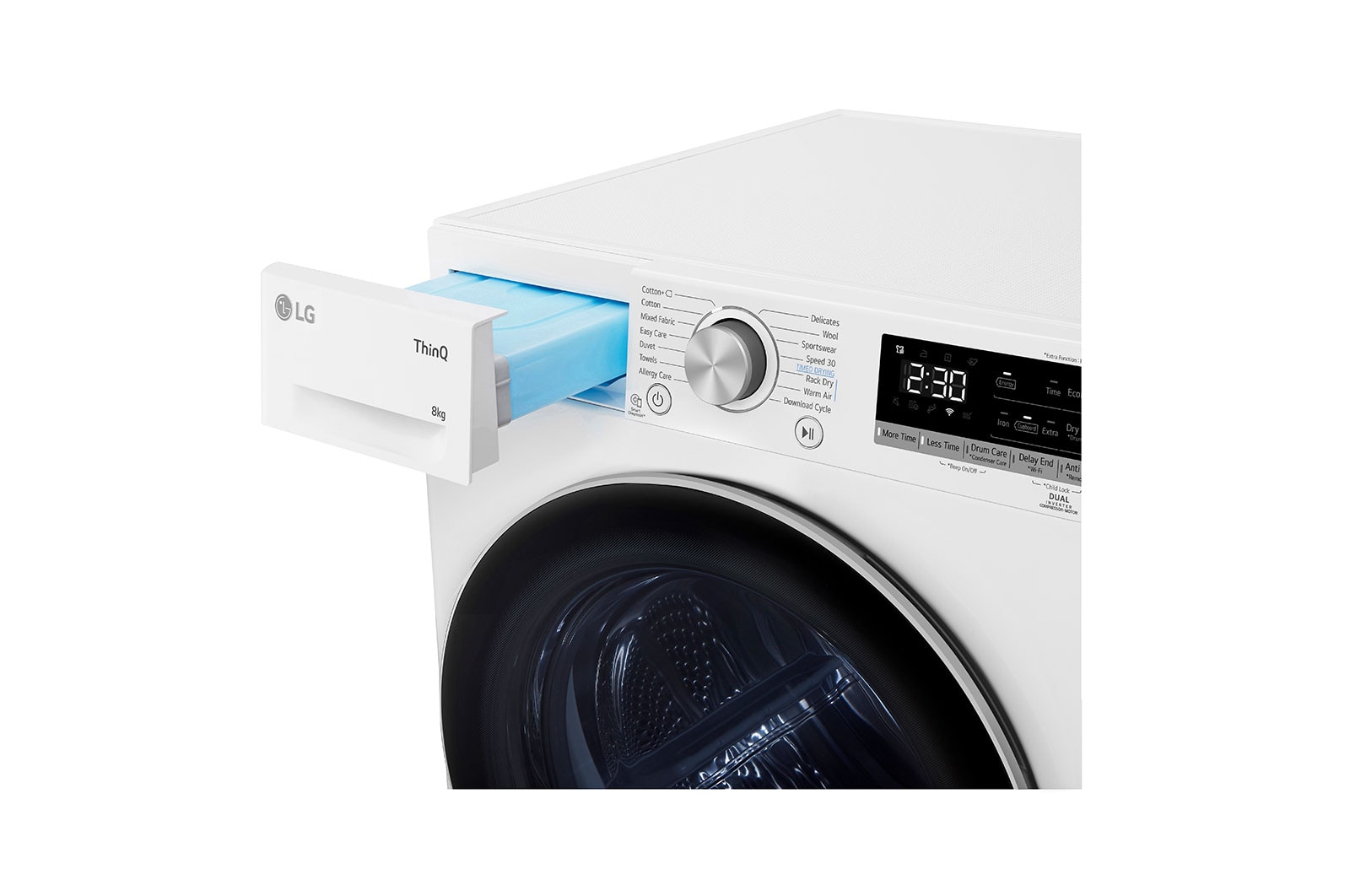 LG 8-kg DUAL Inverter Heat Pump™ -tørretumbler med Eco Hybrid™ og Varmepumpe Teknologi, RH80V9AV7N