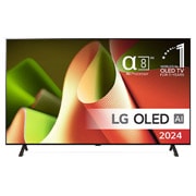 Visning forfra af LG 77" OLED AI B4 - 4K TV (2024) OLED77B46LA
