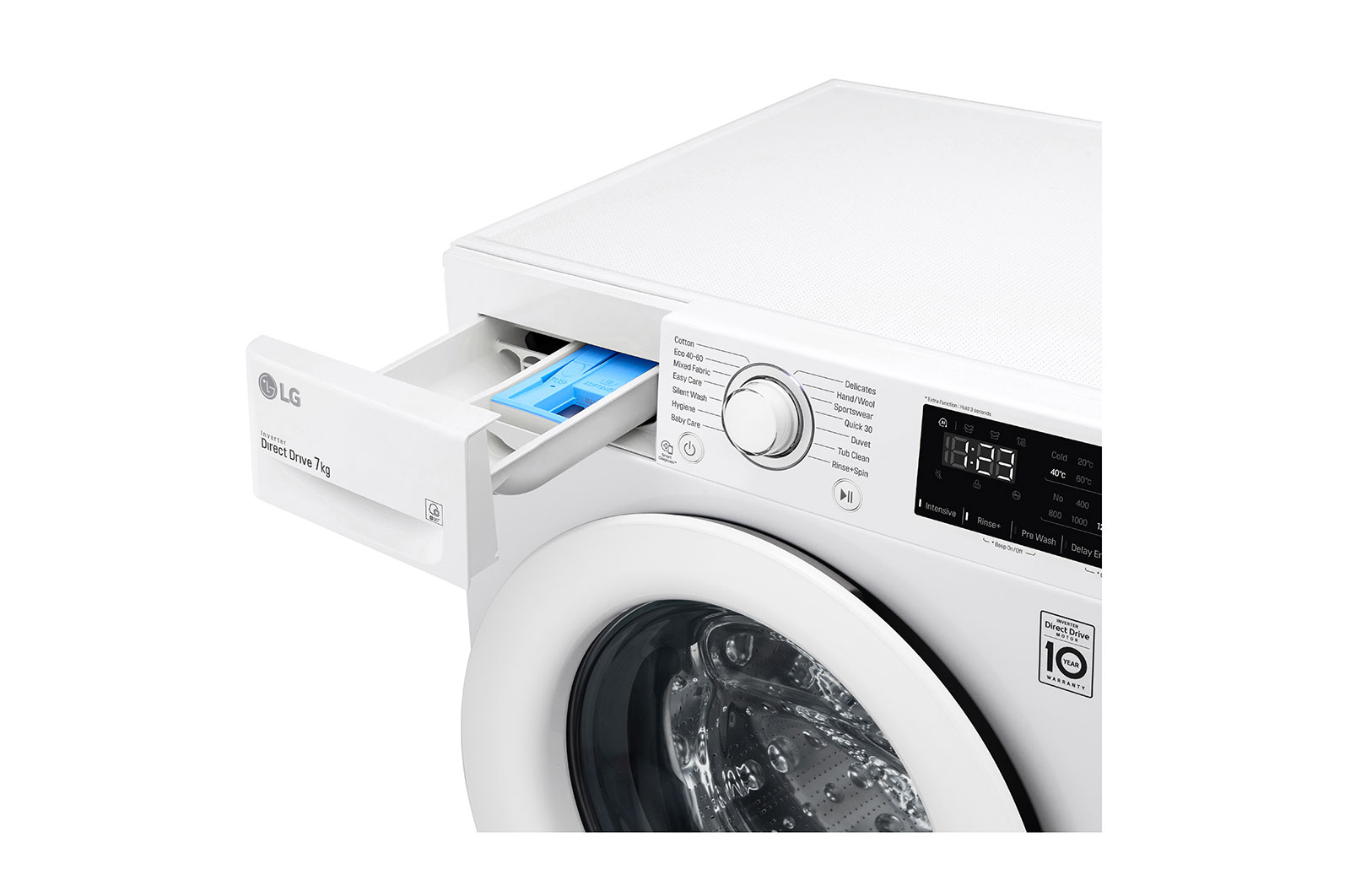 LG 7 kg Vaskemaskine(Hvid) - Energiklasse E, AI DD™, Smart Diagnosis™, F2WP207N0WS