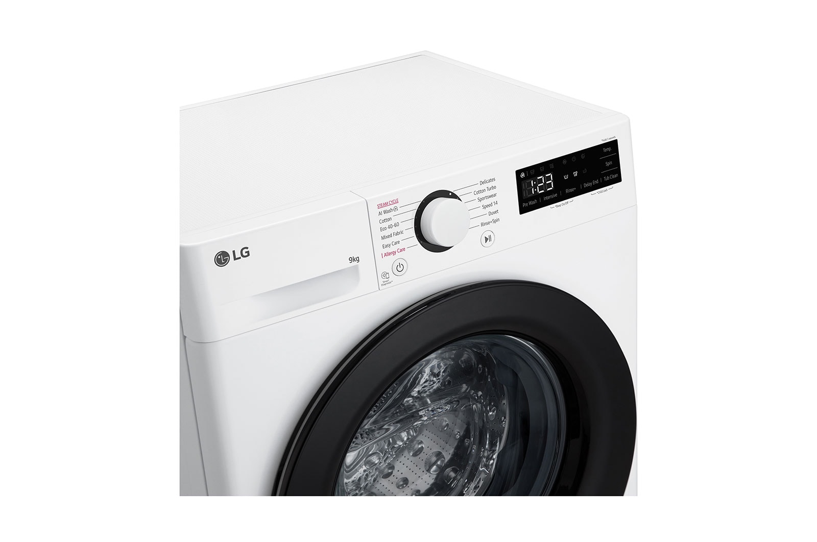 LG Slim 9 kg Vaskemaskin(Hvid) - Steam, Energiklasse A, AI DD™, Smart Diagnosis™, 47,5cm dybde, F2Y5FYP6W