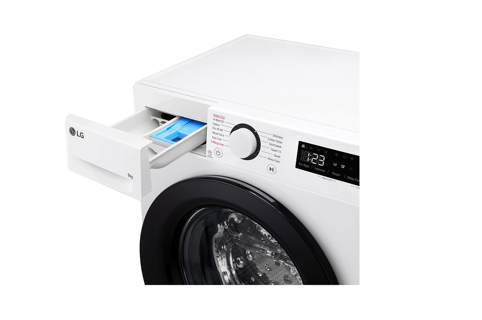 LG Slim 9 kg Vaskemaskin(Hvid) - Steam, Energiklasse A, AI DD™, Smart Diagnosis™, 47,5cm dybde, F2Y5FYP6W