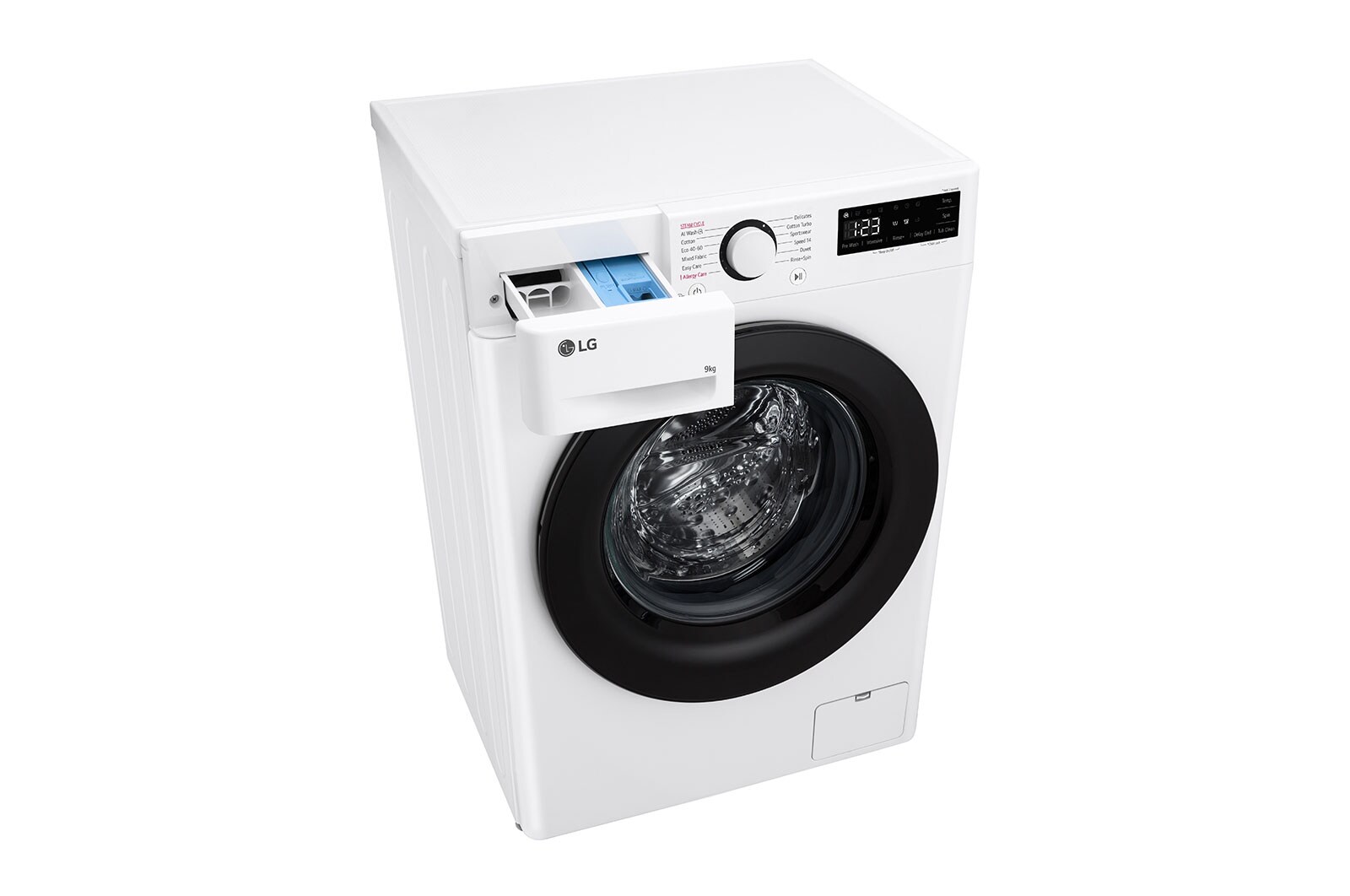 LG Slim 9 kg Vaskemaskin(Hvid) - Steam, Energiklasse A, AI DD™, Smart Diagnosis™, 47,5cm dybde, F2Y5FYP6W