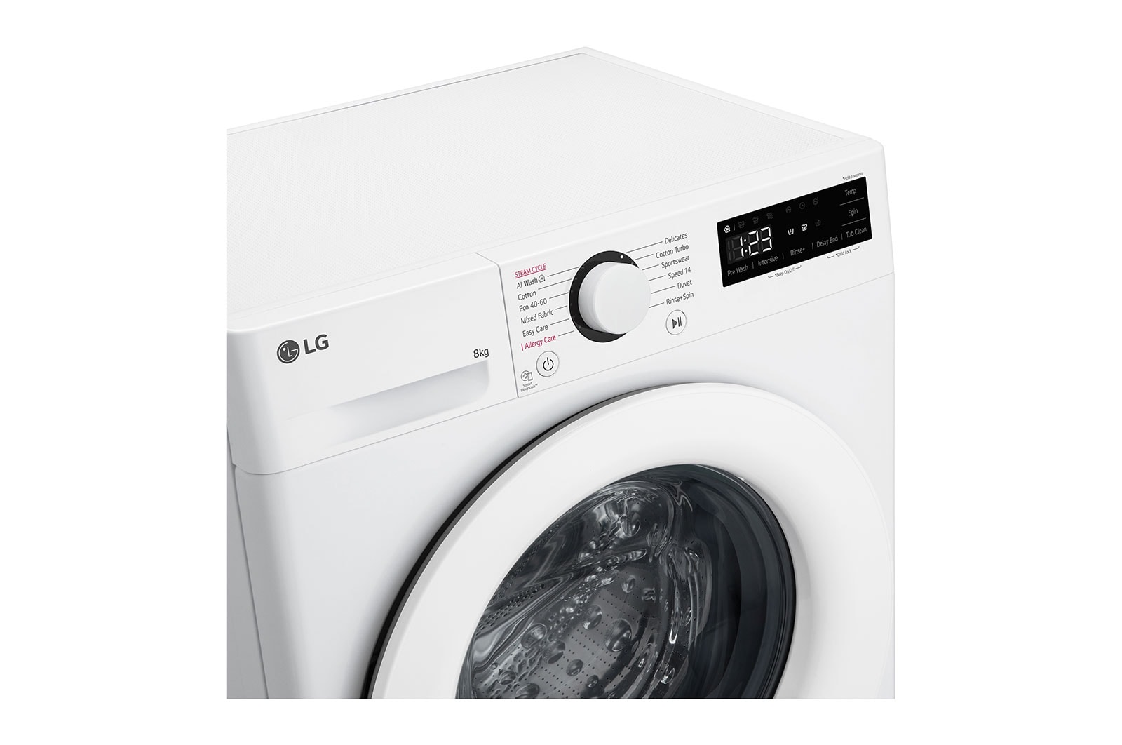 LG Slim 8 kg Vaskemaskin(Hvid) - Steam, Energiklasse A, AI DD™,  Smart Diagnosis™, 47,5cm dybde, F2Y5PYP3W