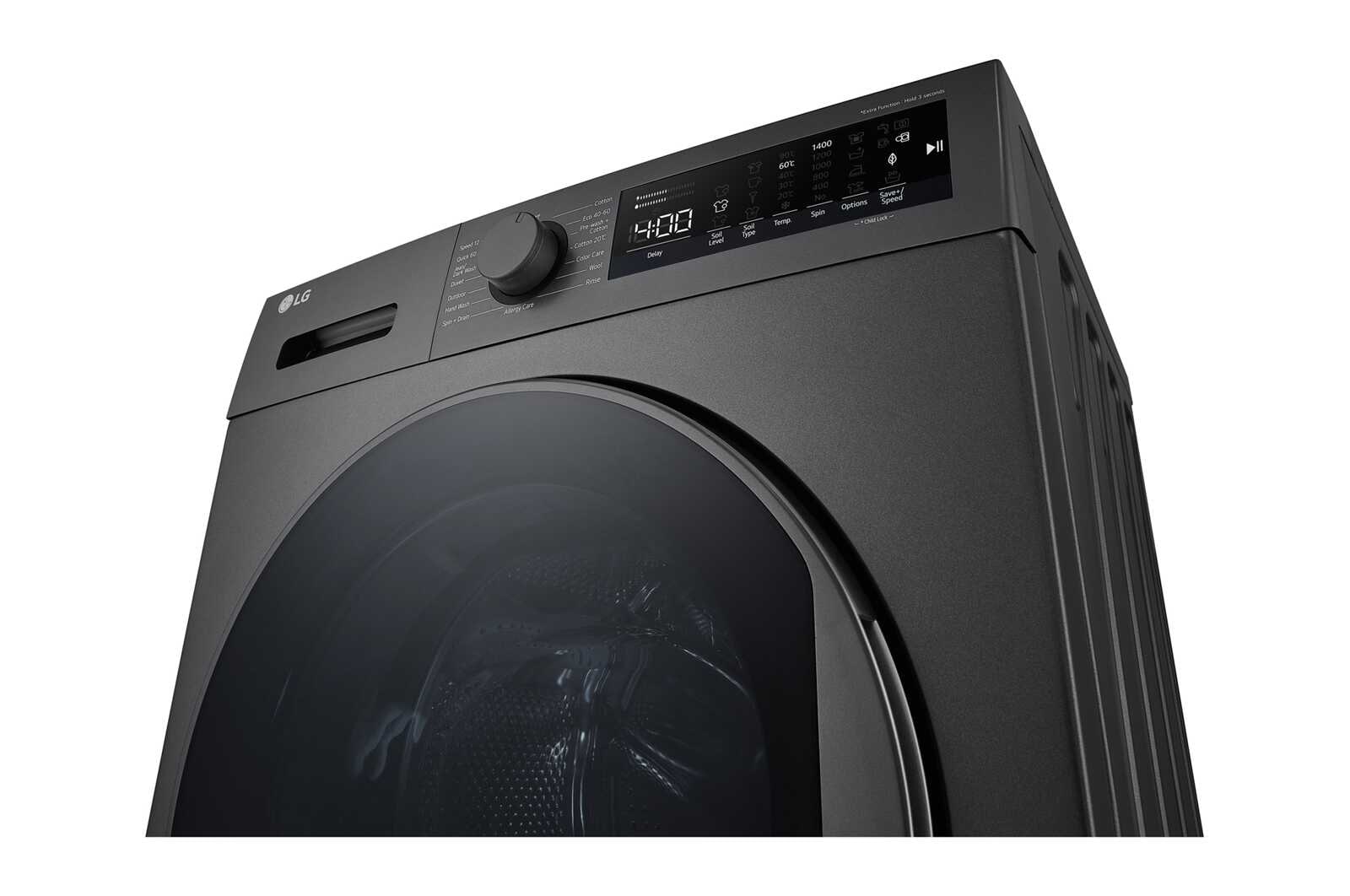 LG 9kg Vaskemaskin(Sort), Energiklasse A, Steam™, F4T2VYM1S