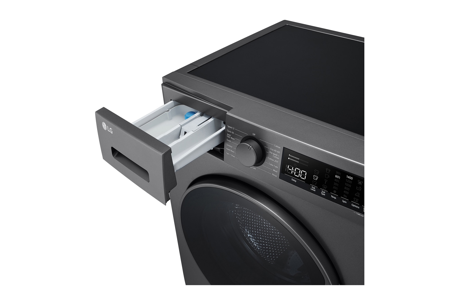 LG 9kg Vaskemaskin(Sort), Energiklasse A, Steam™, F4T2VYM1S